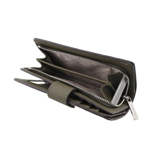 マイケルコース 二つ折り財布 レディース ジェット セット トラベル レザー ビルフォールド ジップ コインウォレット カーキグリーン MICHAEL KORS 35R4STVF6L OLIVE