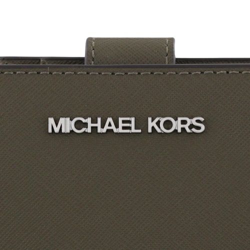 マイケルコース 二つ折り財布 レディース ジェット セット トラベル レザー ビルフォールド ジップ コインウォレット カーキグリーン MICHAEL KORS 35R4STVF6L OLIVE