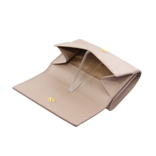 プラダ 三つ折り財布 レディース SAFFIANO TRIANGOLO ベージュ PRADA 1MH042 QHH F0236 CIPRIA