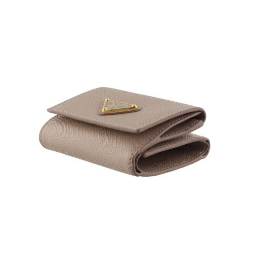プラダ 三つ折り財布 レディース SAFFIANO TRIANGOLO ベージュ PRADA 1MH042 QHH F0236 CIPRIA