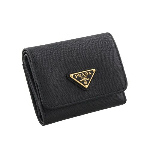 プラダ 三つ折り財布 レディース SAFFIANO TRIANGOLO ブラック PRADA 1MH043 QHH F0002 NERO