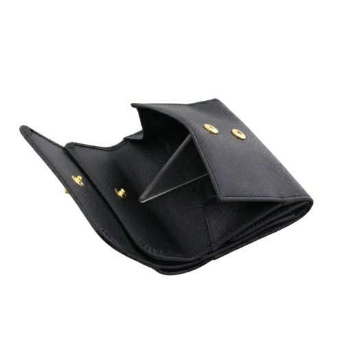 プラダ 三つ折り財布 レディース SAFFIANO TRIANGOLO ブラック PRADA 1MH043 QHH F0002 NERO