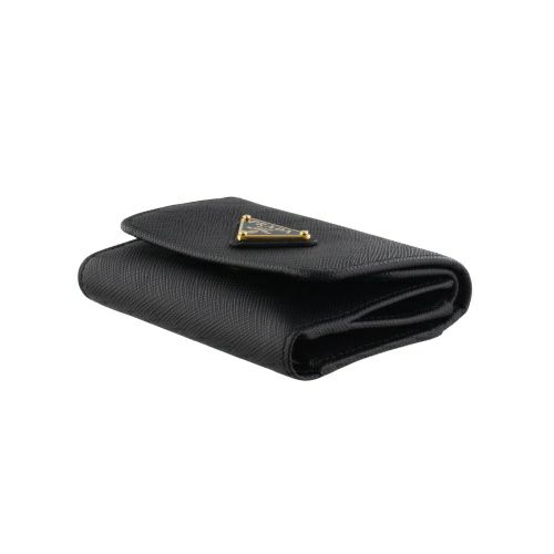 プラダ 三つ折り財布 レディース SAFFIANO TRIANGOLO ブラック PRADA 1MH043 QHH F0002 NERO