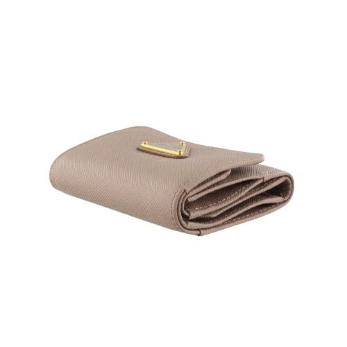 プラダ 三つ折り財布 レディース SAFFIANO TRIANGOLO ベージュ PRADA 1MH043 QHH F0236 CIPRIA
