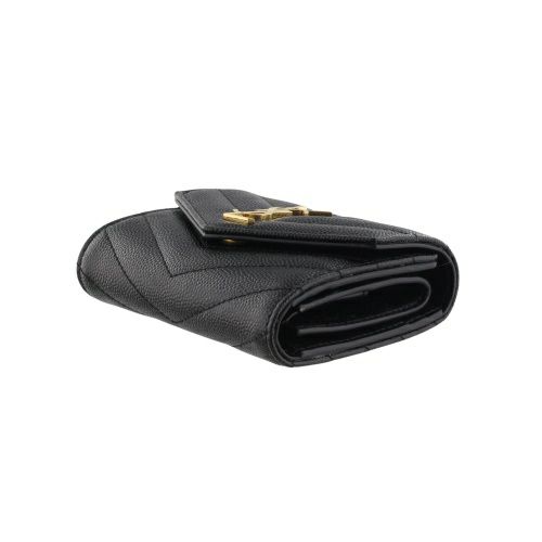 サンローラン 三つ折り財布 レディース ブラック SAINT LAURENT PARIS 692061 BOW01 1000 NERO