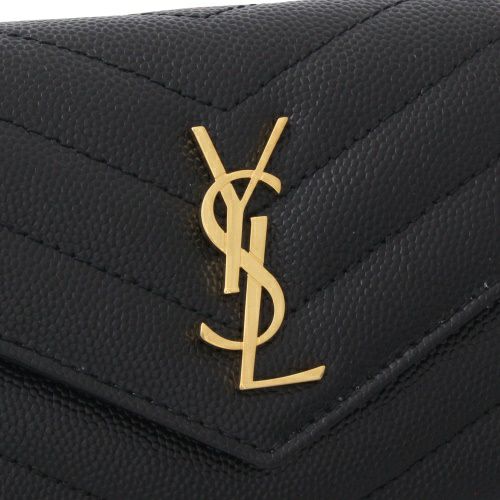 サンローラン 三つ折り財布 レディース ブラック SAINT LAURENT PARIS 692061 BOW01 1000 NERO