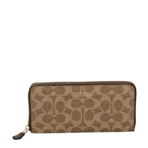 コーチ アウトレット 長財布 レディース シグネチャー ブラウン COACH