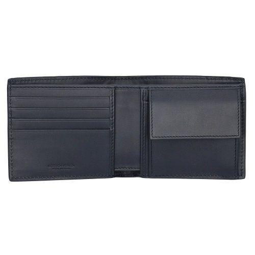 ボッテガヴェネタ 二つ折り財布 メンズ イントレチャート ブルー BOTTEGA VENETA 193642 V47W1 8838