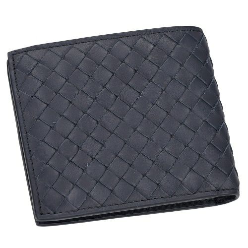 ボッテガヴェネタ 二つ折り財布 メンズ イントレチャート ブルー BOTTEGA VENETA 193642 V47W1 8838