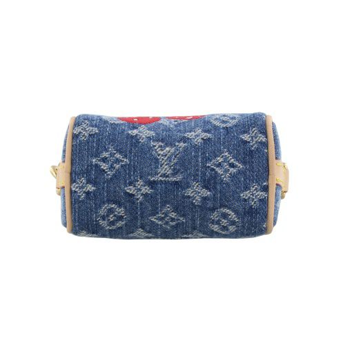 ルイヴィトン キーリング LVxTM バッグチャーム・マイクロ スピーディ デニム・チェリー ブルー LOUIS VUITTON M02535 デニムブルー