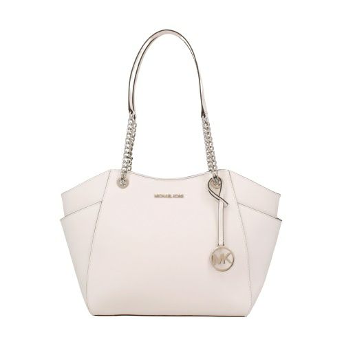 マイケルコース トートバッグ レディース ジェット セット トラベル レザー ラージ チェーン ショルダー トート ホワイト MICHAEL KORS 35T5STVT3L OPTIC WHITE