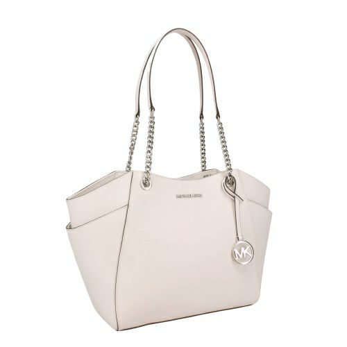 マイケルコース トートバッグ レディース ジェット セット トラベル レザー ラージ チェーン ショルダー トート ホワイト MICHAEL KORS 35T5STVT3L OPTIC WHITE