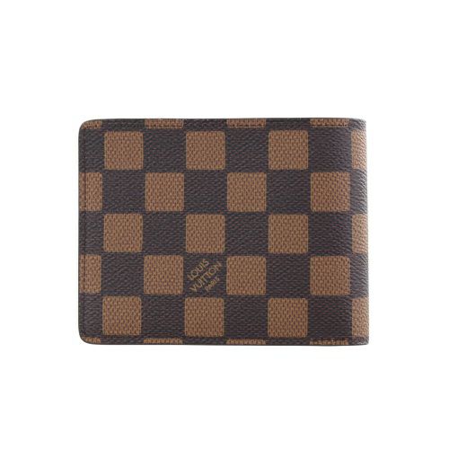 ルイヴィトン 二つ折り財布 ダミエ ポルトフォイユ・ミュルティプル ブラウン LOUIS VUITTON N40777