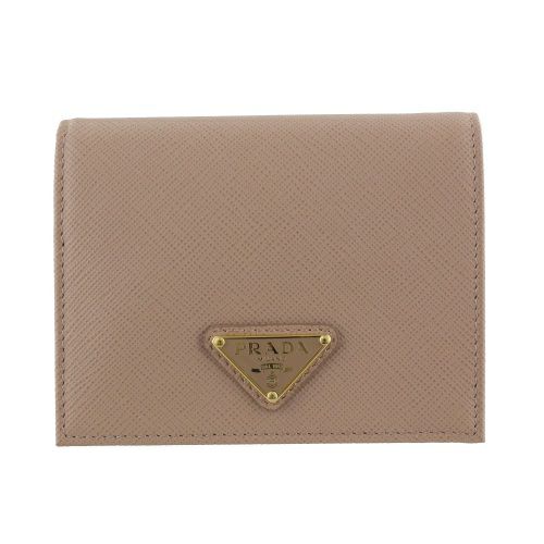 プラダ 二つ折り財布 レディース SAFFIANO TRIANGOLO ベージュ PRADA 1MV204 QHH F0236 CIPRIA