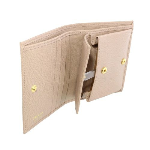プラダ 二つ折り財布 レディース SAFFIANO TRIANGOLO ベージュ PRADA 1MV204 QHH F0236 CIPRIA