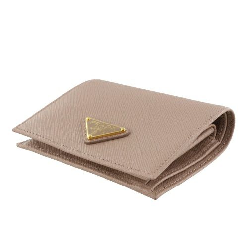 プラダ 二つ折り財布 レディース SAFFIANO TRIANGOLO ベージュ PRADA 1MV204 QHH F0236 CIPRIA
