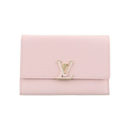 ルイヴィトン 二つ折り財布 トリヨン ポルトフォイユ・カプシーヌ コンパクト ピンク LOUIS VUITTON M82361 ジャスミン ピンク