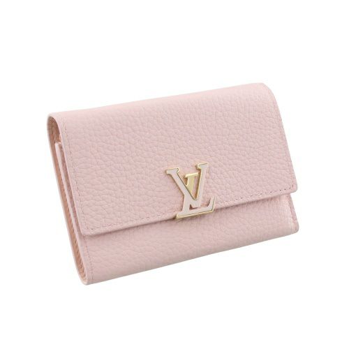 ルイヴィトン 二つ折り財布 トリヨン ポルトフォイユ・カプシーヌ コンパクト ピンク LOUIS VUITTON M82361 ジャスミン ピンク