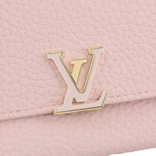 ルイヴィトン 二つ折り財布 トリヨン ポルトフォイユ・カプシーヌ コンパクト ピンク LOUIS VUITTON M82361 ジャスミン ピンク
