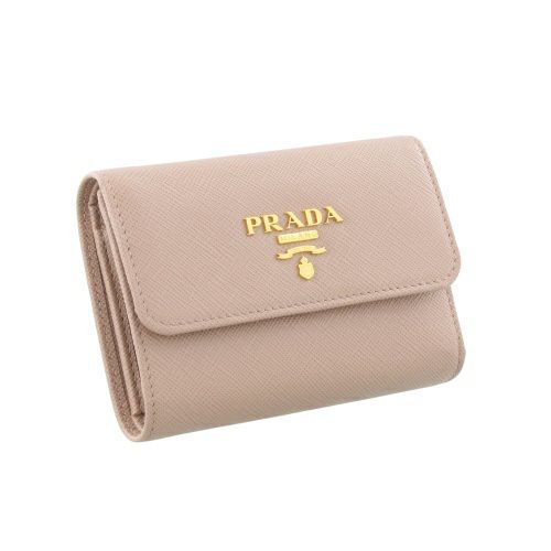 プラダ 三つ折り財布 レディース SAFFIANO METAL ORO ベージュ PRADA 1MH025 QWA F0236 CIPRIA