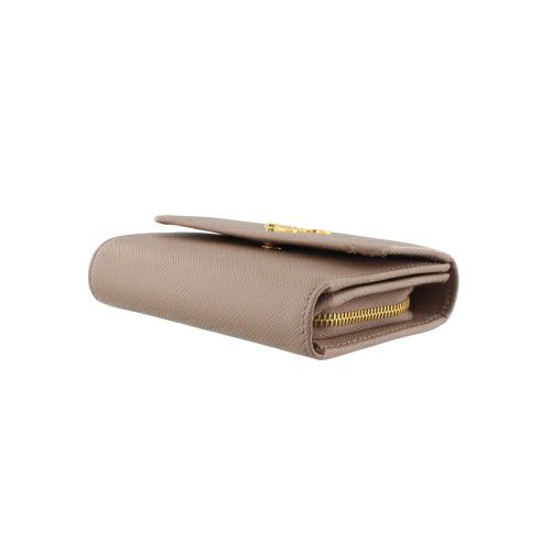 プラダ 三つ折り財布 レディース SAFFIANO METAL ORO ベージュ PRADA 1MH025 QWA F0236 CIPRIA