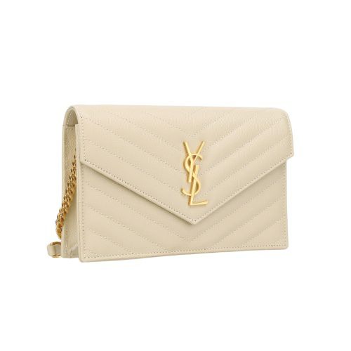 サンローラン チェーンウォレット レディース ホワイト SAINT LAURENT 742920 BOW01 9207 CREMA SOFT