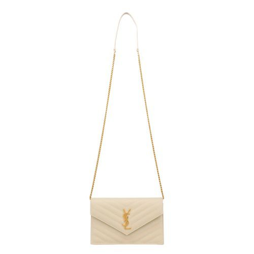 サンローラン チェーンウォレット レディース ホワイト SAINT LAURENT 742920 BOW01 9207 CREMA SOFT