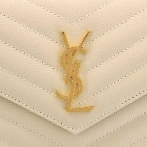 サンローラン チェーンウォレット レディース ホワイト SAINT LAURENT 742920 BOW01 9207 CREMA SOFT