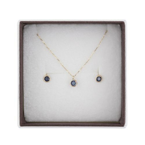 ネックレス ピアスセット K10YG サファイヤ