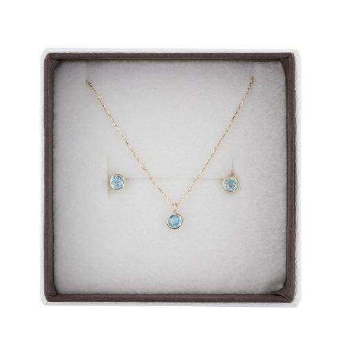 ネックレス ピアスセット K10YG Bトパーズ