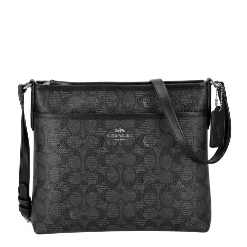 コーチ アウトレット ショルダーバッグ レディース シグネチャー ブラック COACH OUTLET CCQ21 SVO1U チャコール/ブラック