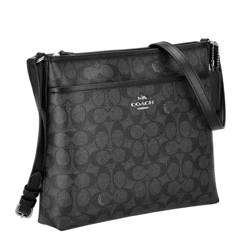 コーチ アウトレット ショルダーバッグ レディース シグネチャー ブラック COACH OUTLET CCQ21 SVO1U チャコール/ブラック