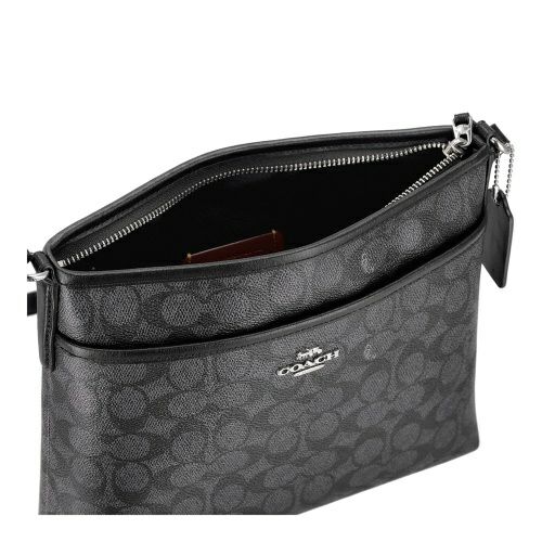 コーチ アウトレット ショルダーバッグ レディース シグネチャー ブラック COACH OUTLET CCQ21 SVO1U チャコール/ブラック