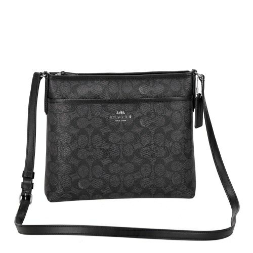 コーチ アウトレット ショルダーバッグ レディース シグネチャー ブラック COACH OUTLET CCQ21 SVO1U チャコール/ブラック
