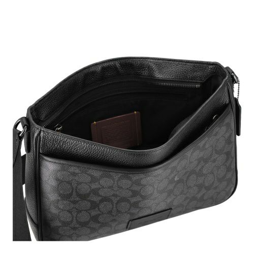 コーチ アウトレット ショルダーバッグ メンズ ディストリクト クロスボディ バッグ・シグネチャー キャンバス ブラック COACH OUTLET CY824 QBMI5 チャコール/ブラック