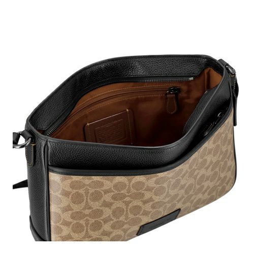コーチ アウトレット ショルダーバッグ メンズ ディストリクト クロスボディ バッグ・シグネチャー キャンバス ブラウン COACH OUTLET CY824 QBNRX ブラウン/ブラック