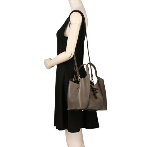 トッズ ハンドバッグ レディース Tタイムレス T TIMELESS グレー TOD’S XBWTSBA9100XSO B400 DARK GRAY