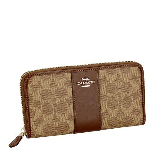 コーチ アウトレット 長財布 レディース シグネチャー ブラウン COACH