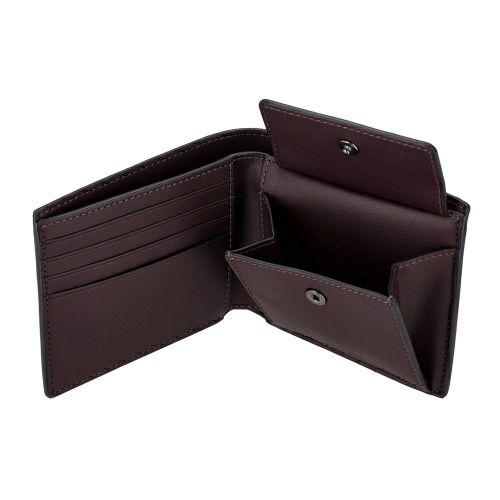 コーチ アウトレット 二つ折り財布 メンズ コイン ウォレット・シグネチャー キャンバス パープル COACH OUTLET CY406 YED