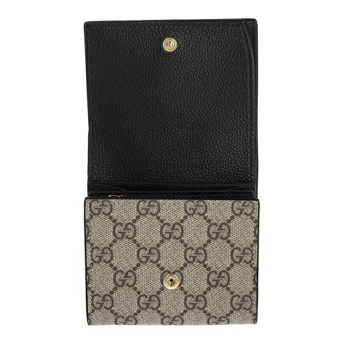 グッチ 二つ折り財布 レディース ダブルG バイカラー ミディアム ウォレット ブラック GUCCI 598587 AACFE 1069