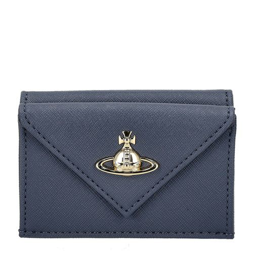 ヴィヴィアンウエストウッド 三つ折り財布 レディース SAFFIANO PLAIN ブルー Vivienne Westwood 5115002EW S0021 K408 DENIM BLUE