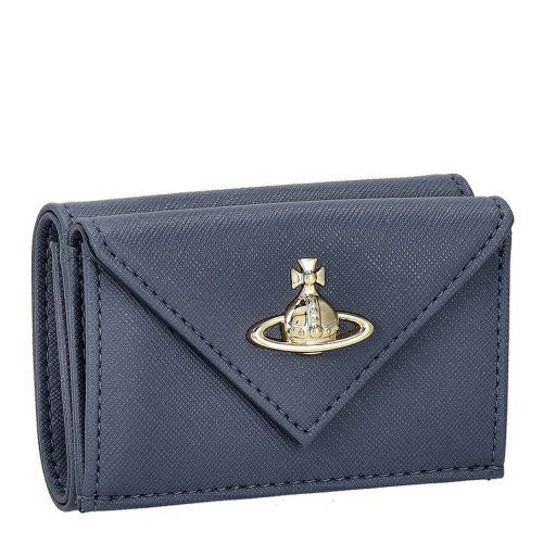 ヴィヴィアンウエストウッド 三つ折り財布 レディース SAFFIANO PLAIN ブルー Vivienne Westwood 5115002EW S0021 K408 DENIM BLUE