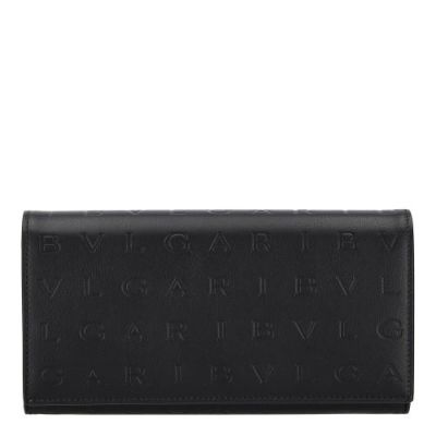 BVLGARI 財布 BVLGARI ブルガリ 三つ折り財布 カーフ ブラック フラグメントコラボ