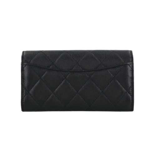 CHANEL シャネル 財布 黒 CHANEL（シャネル） 並行輸入 3つ折り財布 キャビアスキン CHANEL
