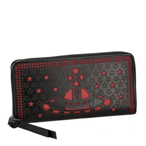 ヴィヴィアンウエストウッド 長財布 レディース LASER CUT LEATHER ブラック Vivienne Westwood 5106005MW L00CP N101 SHINY BLACK/RED
