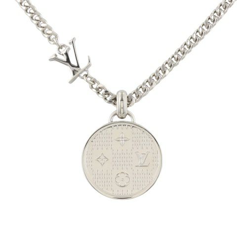 ルイヴィトン ペンダント・ダミエ ステープル シルバー LOUIS VUITTON