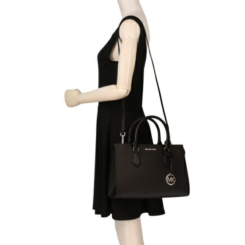 マイケルコース ハンドバッグ レディース SHEILA フォー サフィアーノ レザー センタージップ サッチェル ミディアム ブラック MICHAEL KORS 35S3S6HS2L BLACK