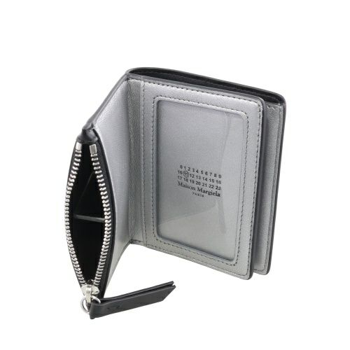 メゾンマルジェラ 二つ折り財布 レディース ブラック Maison Margiela SA2UI0017P8729 H1145 BLAECK/SILVER