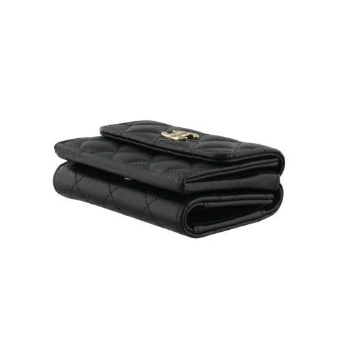 シャネル 三つ折り財布 レディース ブラック CHANEL AP4815 B21476 94305