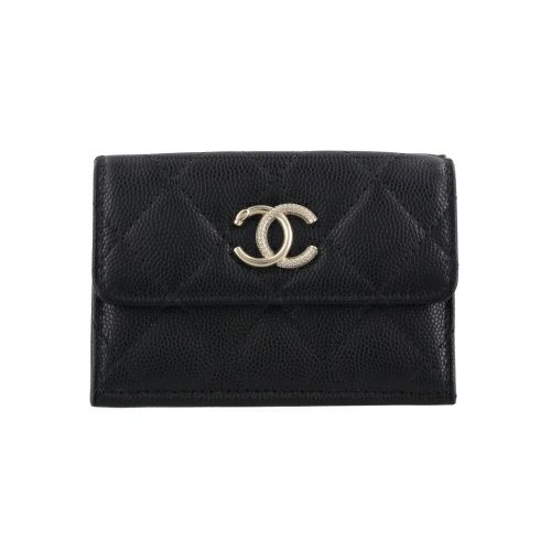 シャネル 三つ折り財布 レディース ブラック CHANEL AP4901 B22098